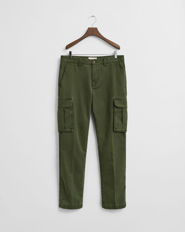 Regular fit cargobyxor i twill