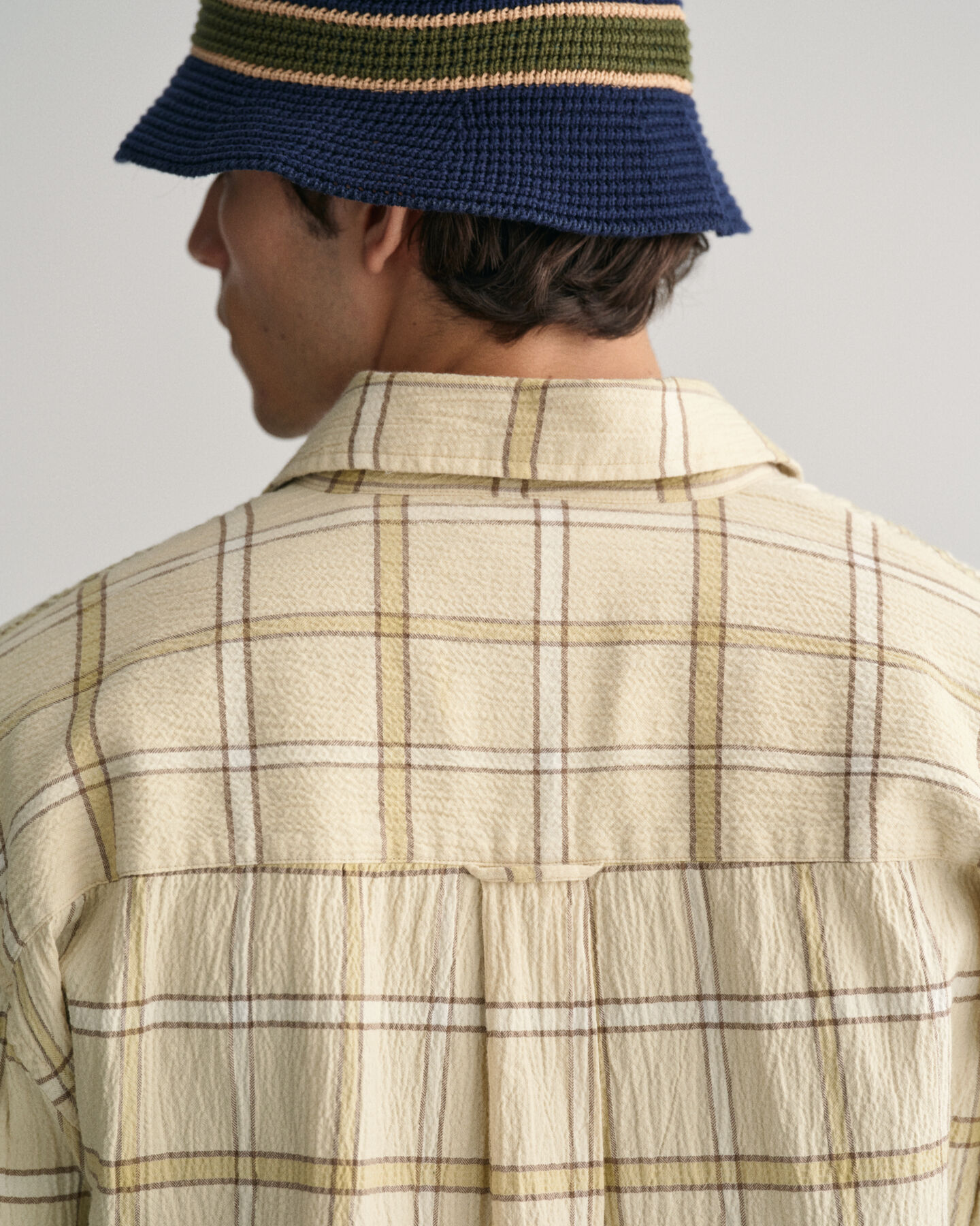 Oversized rutig skjorta med struktur