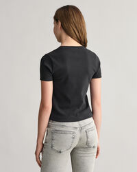 Teen Girls Shield ribbstickad T-shirt