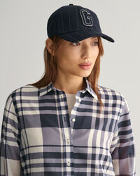 Regular fit rutig skjorta i bomull och silke