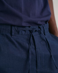 Relaxed fit linnebyxor med dragsko