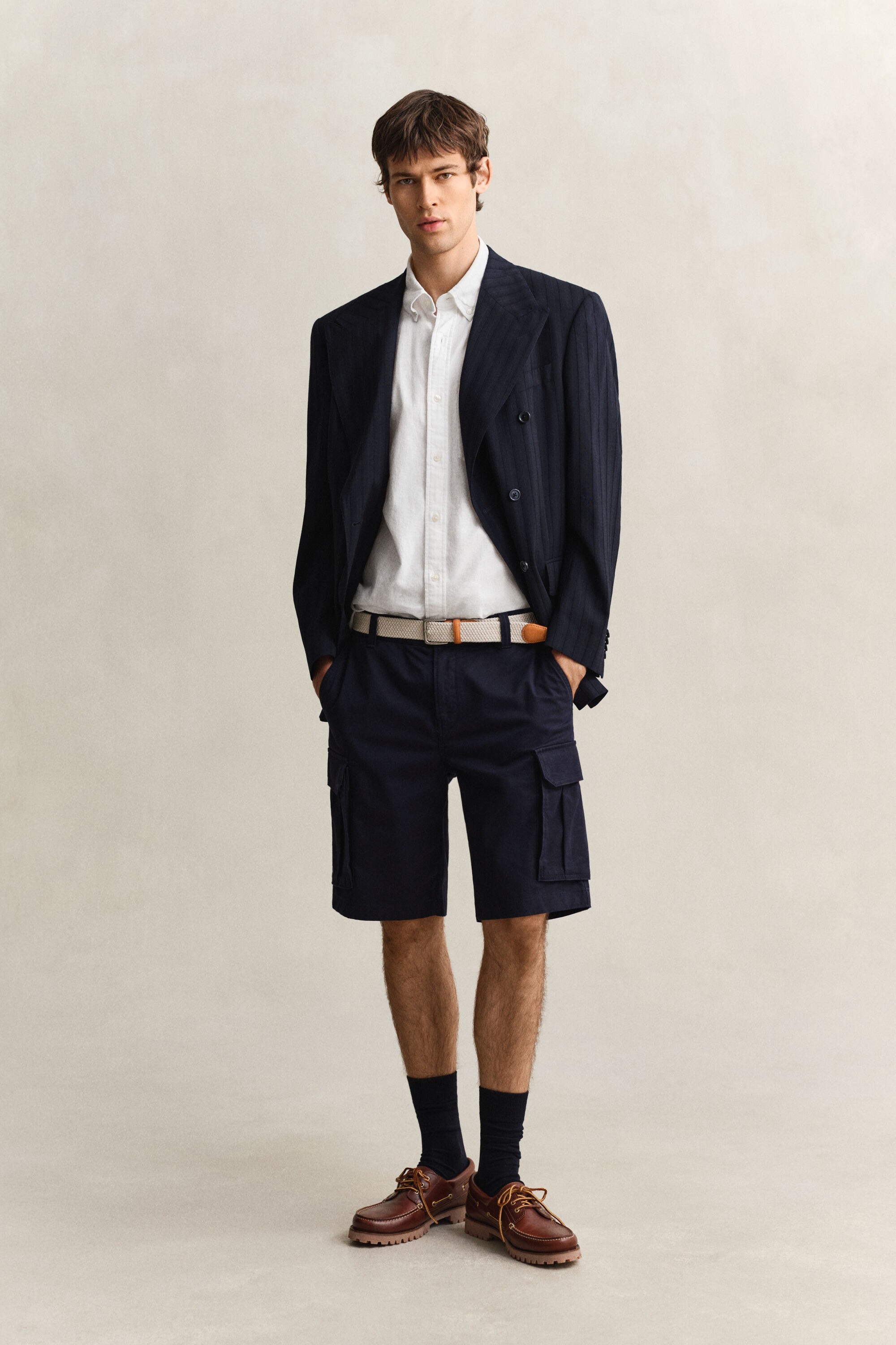 Kortärmad skjorta i linneblandning