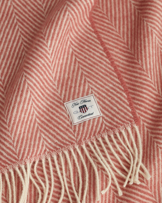 Fiskbensmönstrad yllepläd