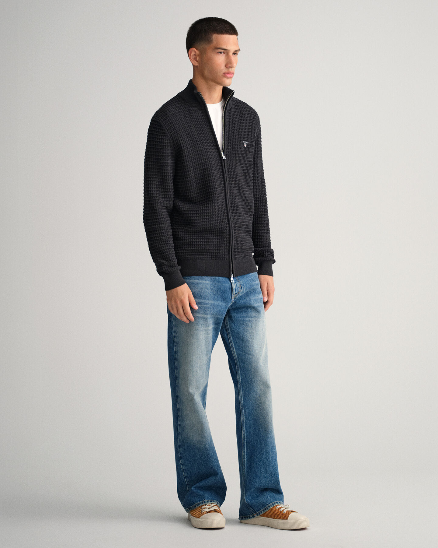 Full-zip bomullströja