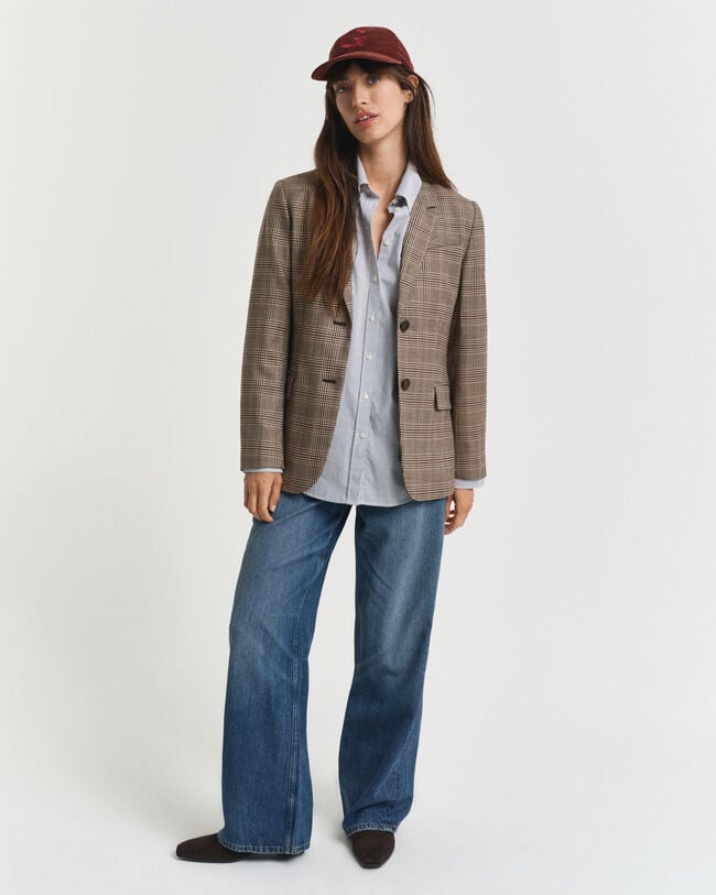 Relaxed fit klassisk poplinskjorta med tryck