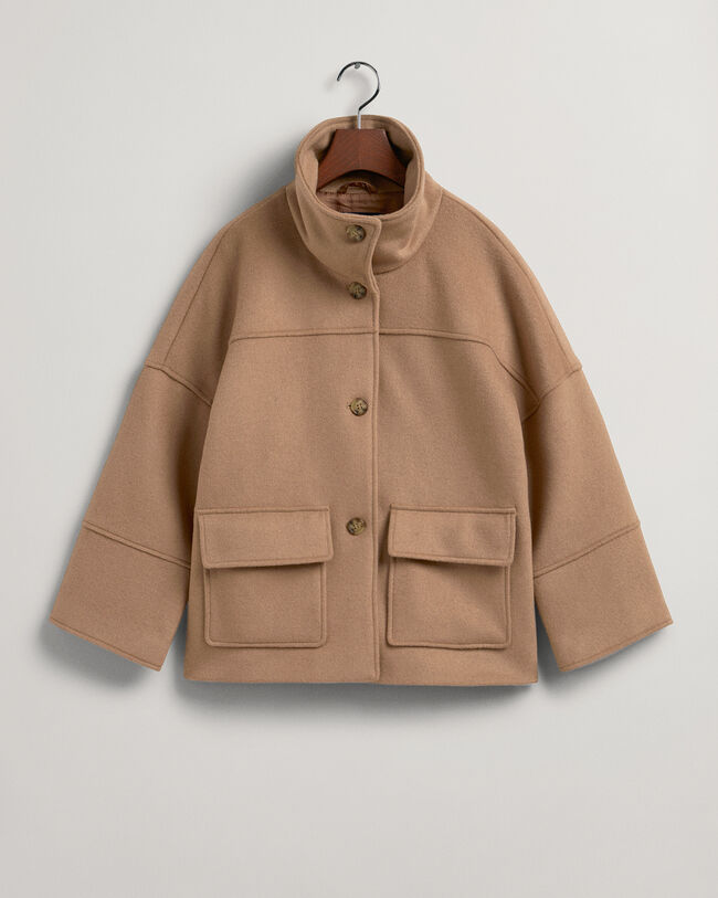 Cropped jacka i ullblandning